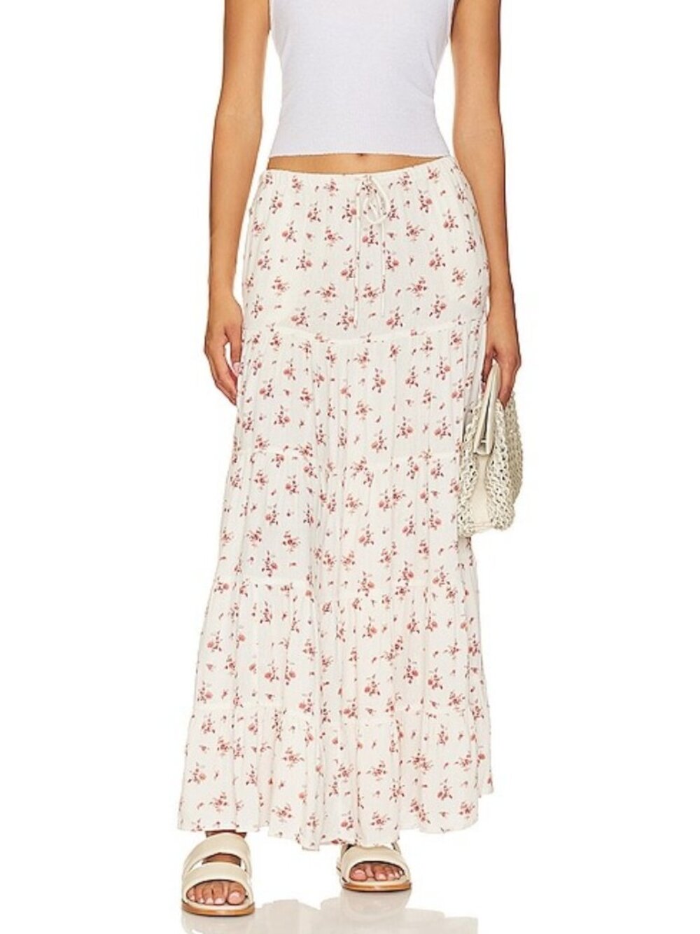 Free People Nova Maxi Skirt - Ivory Combo - Size XS